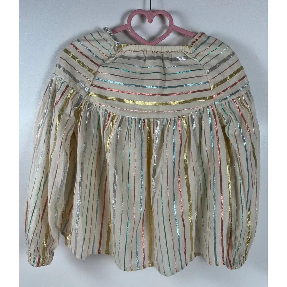 Peek Embroidered Metallic Striped Top - Picture 5 of 10